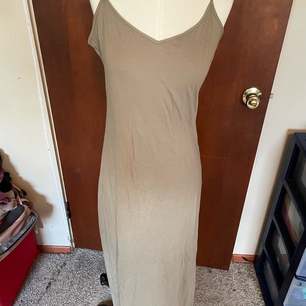 Elegant Tan Slip Dress